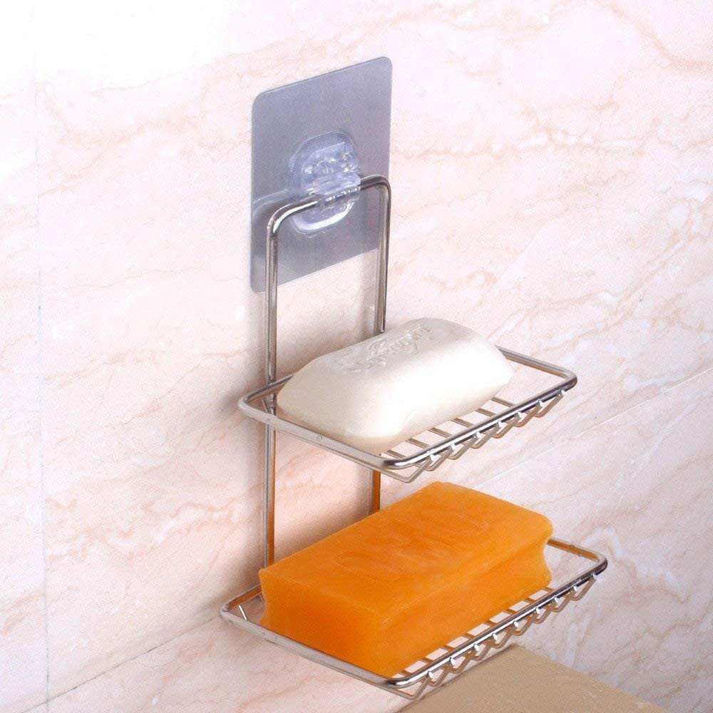 SS 2 Layer Bathroom Soap Holder - Image 3