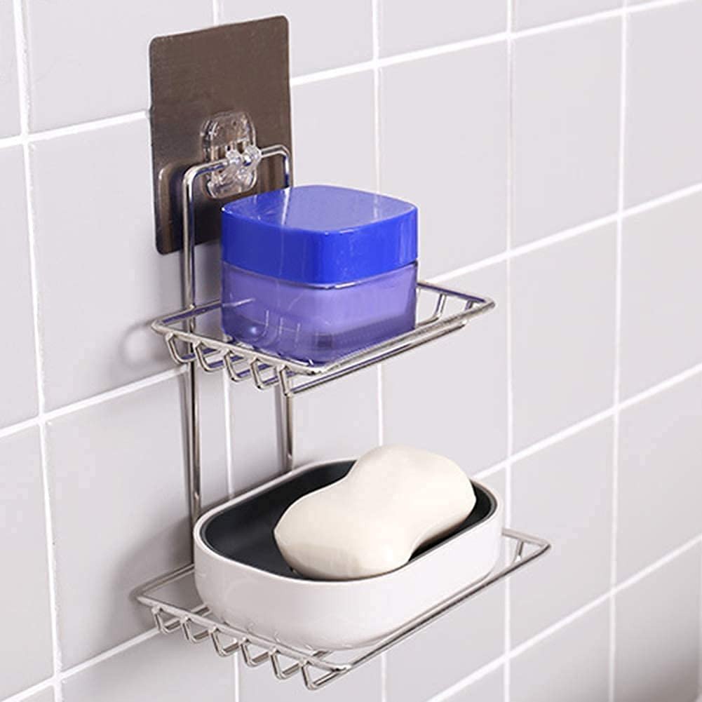 SS 2 Layer Bathroom Soap Holder - Image 6